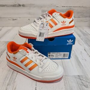 Adidas Men's Forum Low CL Shoes - White and Orange